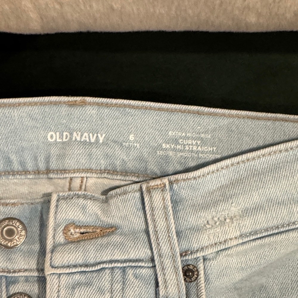 Old Navy Sky Blue Women's High Rise Curvy Straight Leg Jeans